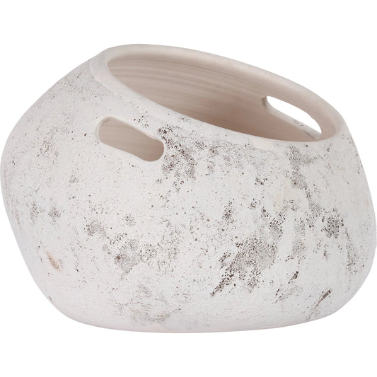 Palmira Cachepot by Wildwood in white, cream and matte white glaze. Made from unique in a unique style.