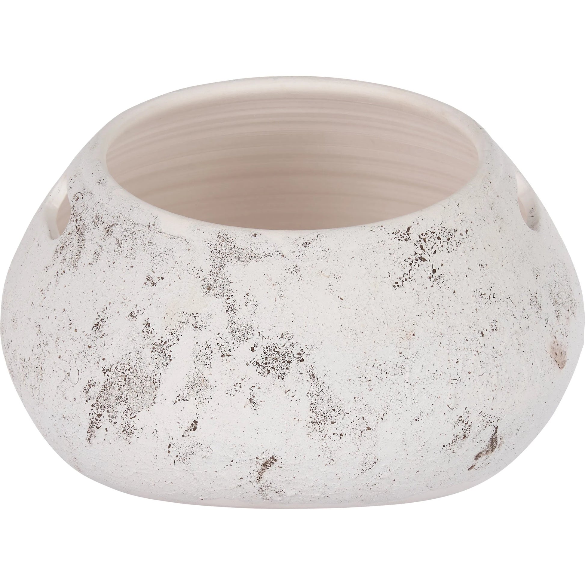 Palmira Cachepot by Wildwood in white, cream and matte white glaze. Made from unique in a unique style.