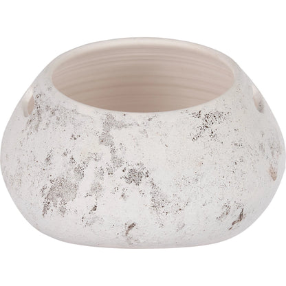Palmira Cachepot by Wildwood in white, cream and matte white glaze. Made from unique in a unique style.