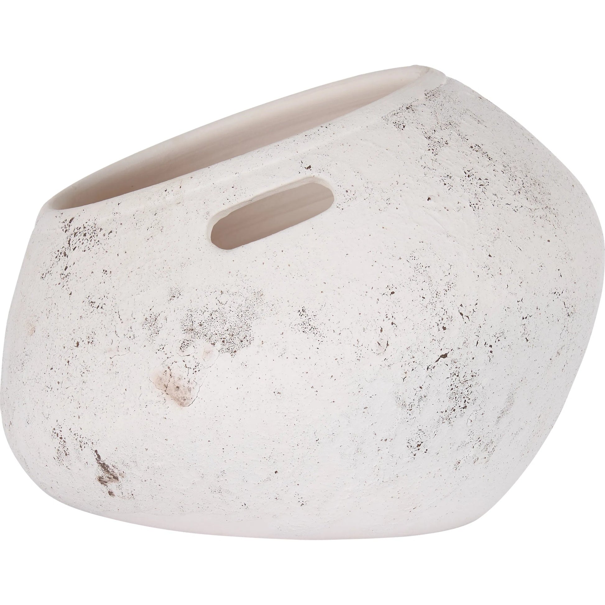 Palmira Cachepot by Wildwood in white, cream and matte white glaze. Made from unique in a unique style.