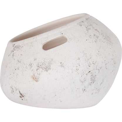 Palmira Cachepot by Wildwood in white, cream and matte white glaze. Made from unique in a unique style.