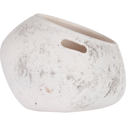 Palmira Cachepot by Wildwood in white, cream and matte white glaze. Made from unique in a unique style.