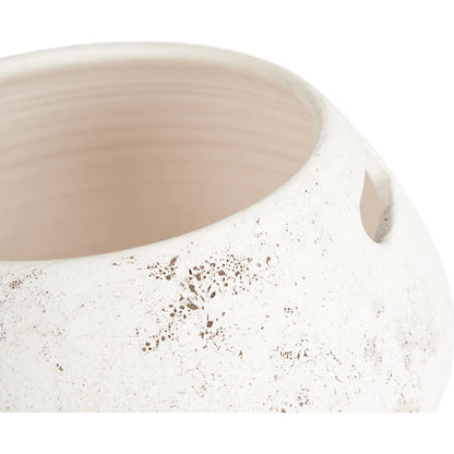 Palmira Cachepot by Wildwood in white, cream and matte white glaze. Made from unique in a unique style.