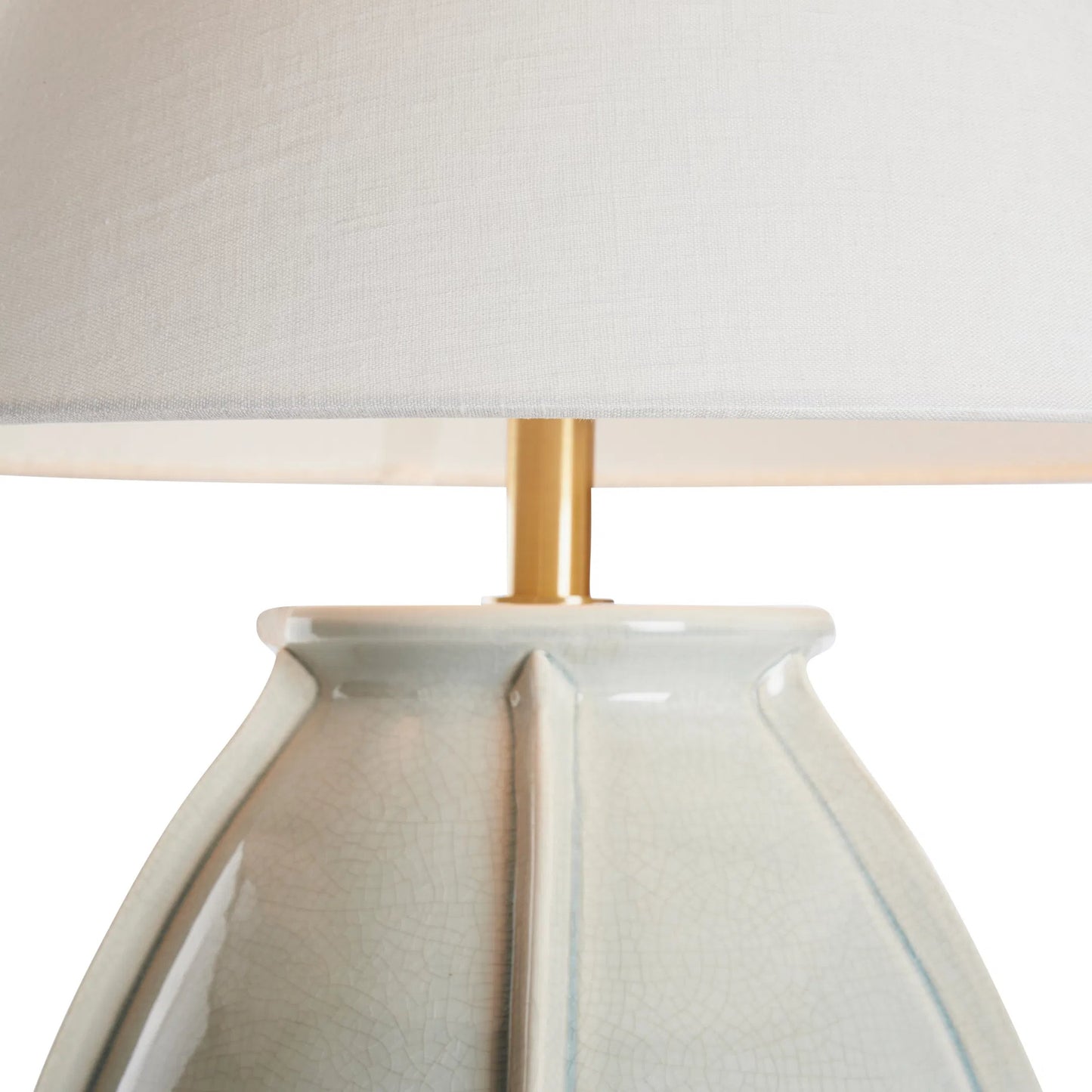 004 SI-2534044 | Closeup | Monticello Lamp by Wildwood in gray and crackled gray glaze. Made from unique in a unique style.