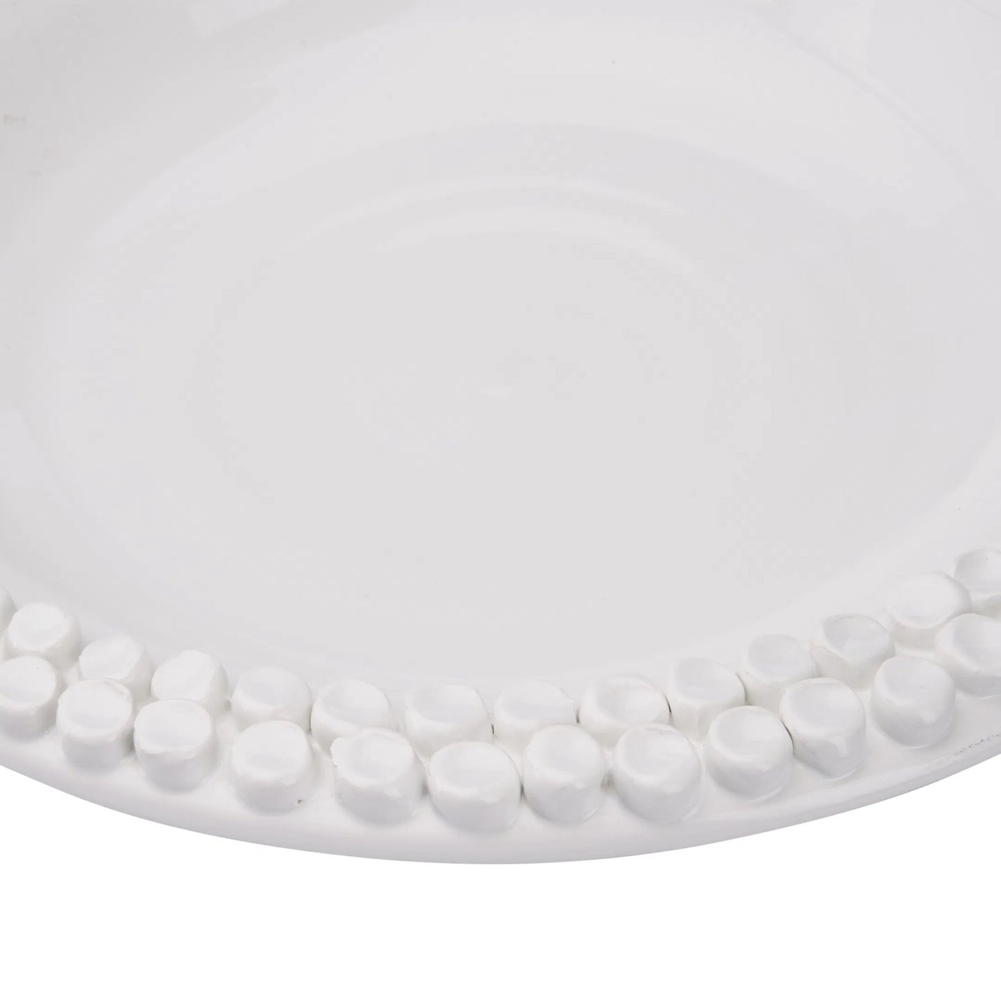 003 SI-2534046 | Closeup | Nicolo Bowl by Wildwood in white, cream and white glaze. Made from unique in a unique style.