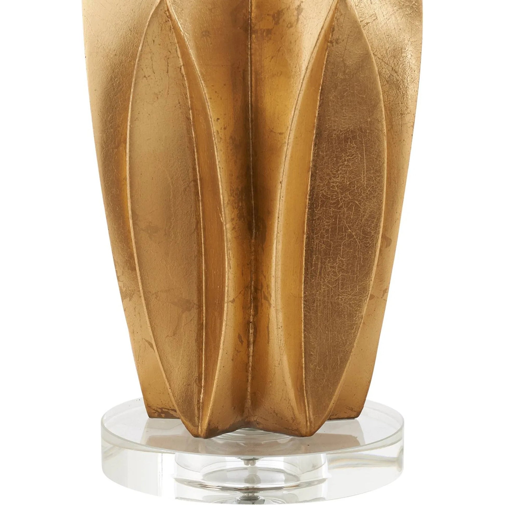 Nuala Lamp by Wildwood in gold and gold leaf, clear. Made from unique in a unique style.
