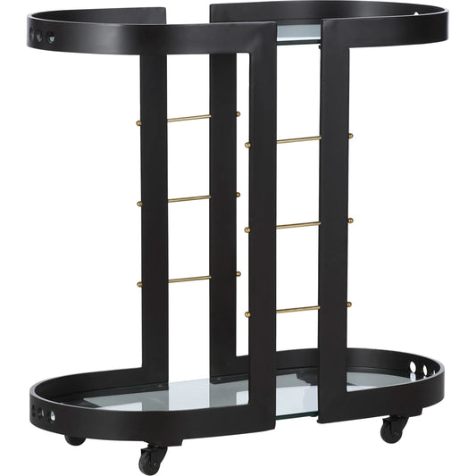 Framen Bar Cart by Wildwood in black, gold and black, polished brass, clear. Made from unique in a unique style.