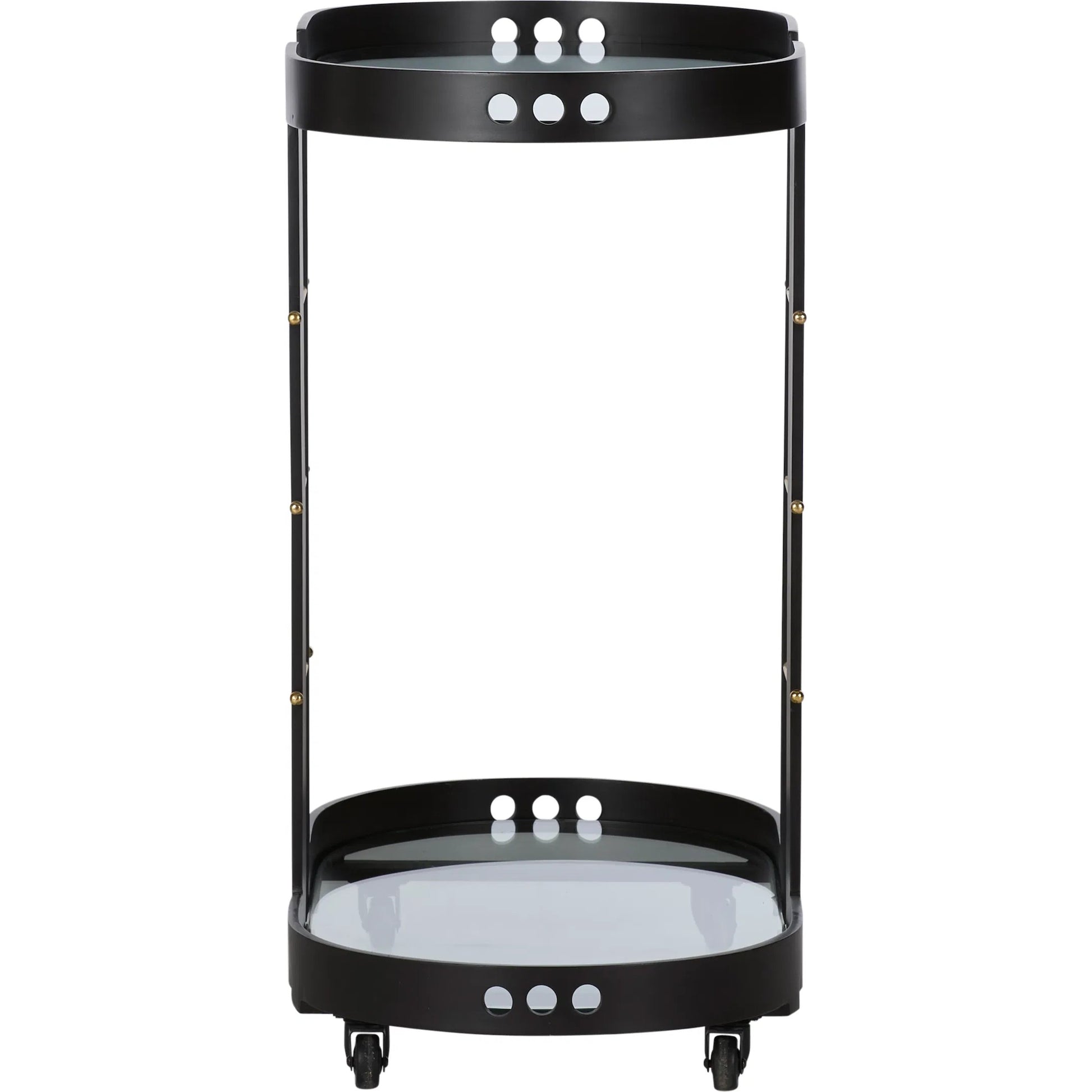 Framen Bar Cart by Wildwood in black, gold and black, polished brass, clear. Made from unique in a unique style.