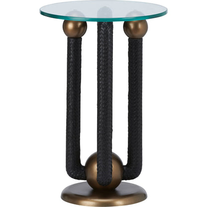Marcel Side Table by Wildwood in black, gold and matte gold, black, clear. Made from unique in a unique style.