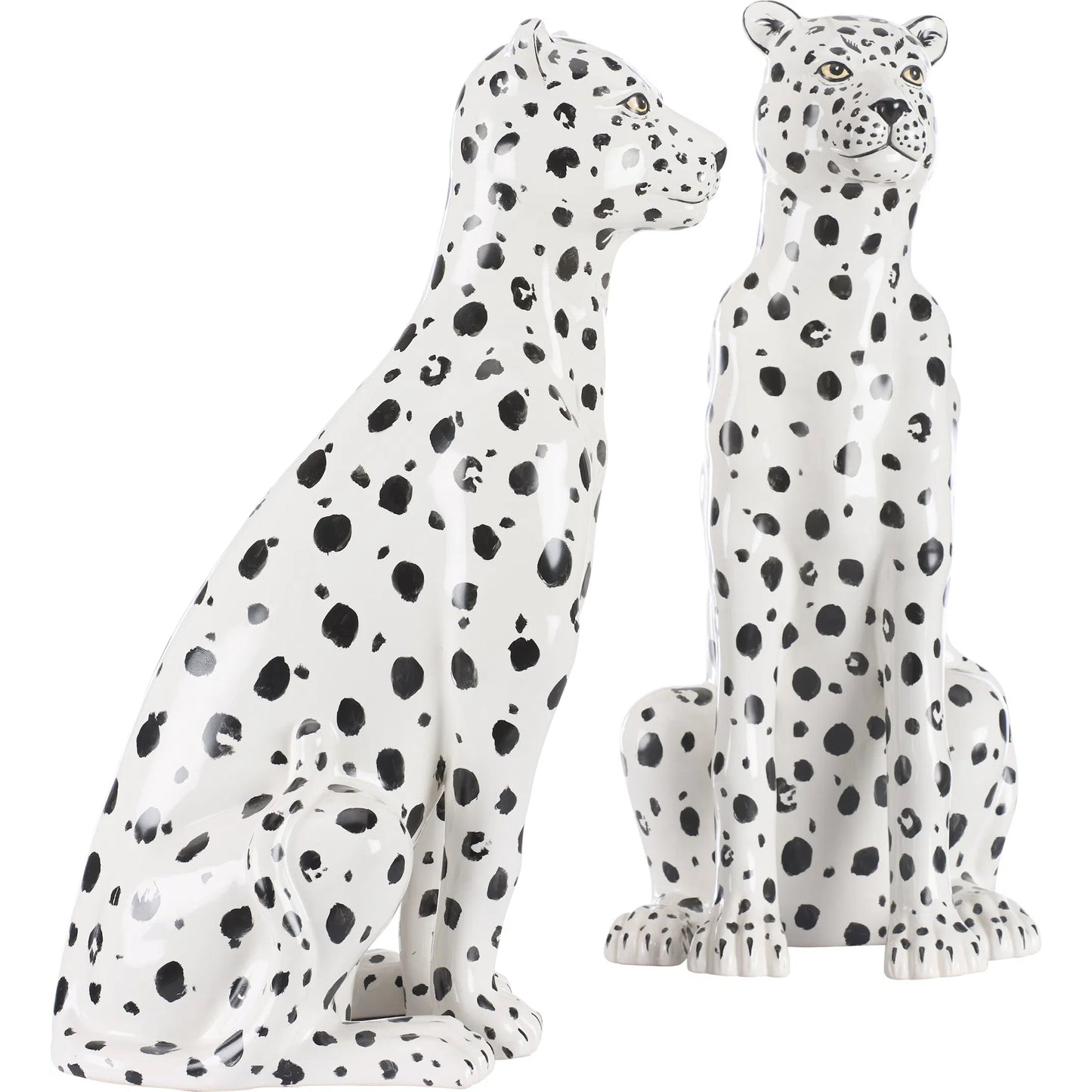 002 SI-2534095 | Additional Silo | Snow Leopard (Set of 2) by Wildwood in white, cream, black and hand painted. Made from unique in a unique style.