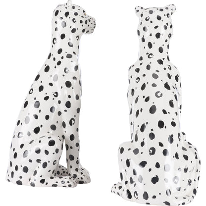Snow Leopard (Set of 2) by Wildwood in white, cream, black and hand painted. Made from unique in a unique style.
