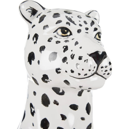 Snow Leopard (Set of 2) by Wildwood in white, cream, black and hand painted. Made from unique in a unique style.
