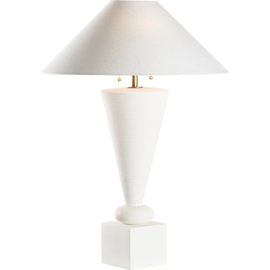 Ghent Table Lamp by Wildwood in white, cream and matte white glaze. Made from unique in a unique style.
