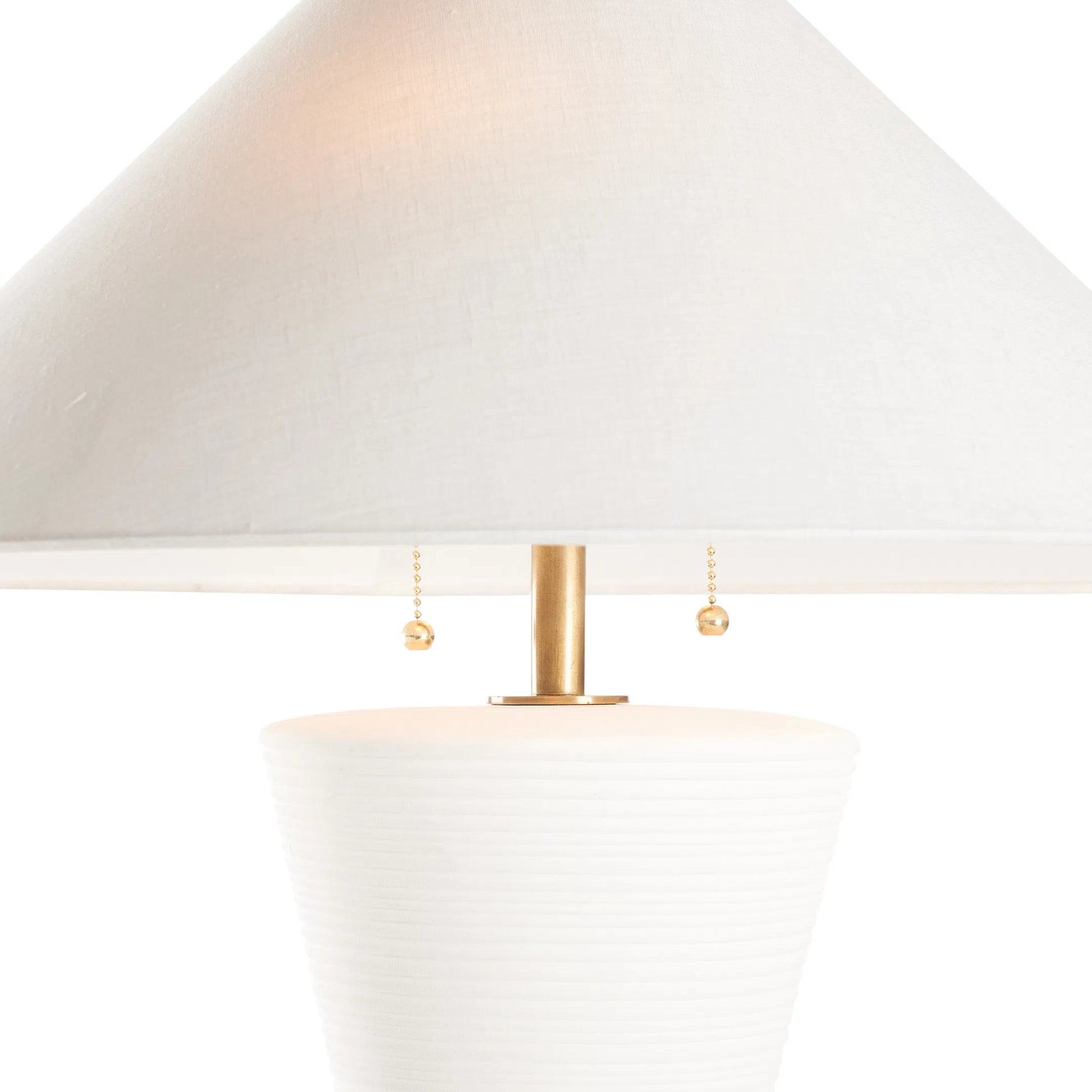 Ghent Table Lamp by Wildwood in white, cream and matte white glaze. Made from unique in a unique style.
