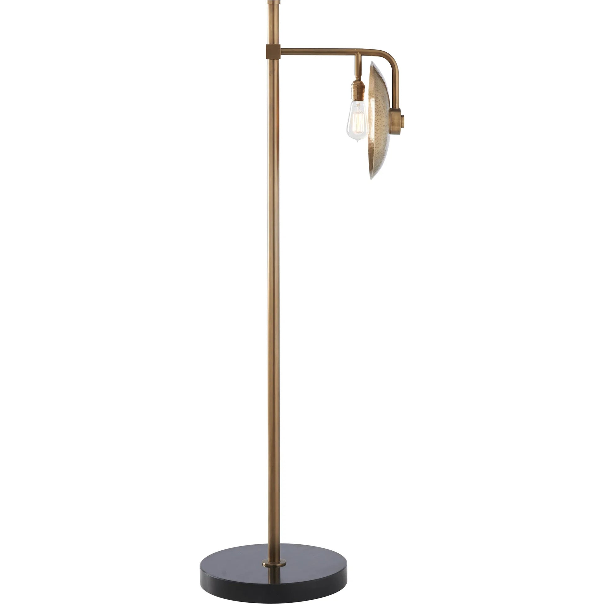 Darby Floor Lamp with Hammered Shade by Wildwood in gold, black and antique, natural black. Made from unique in a unique style.