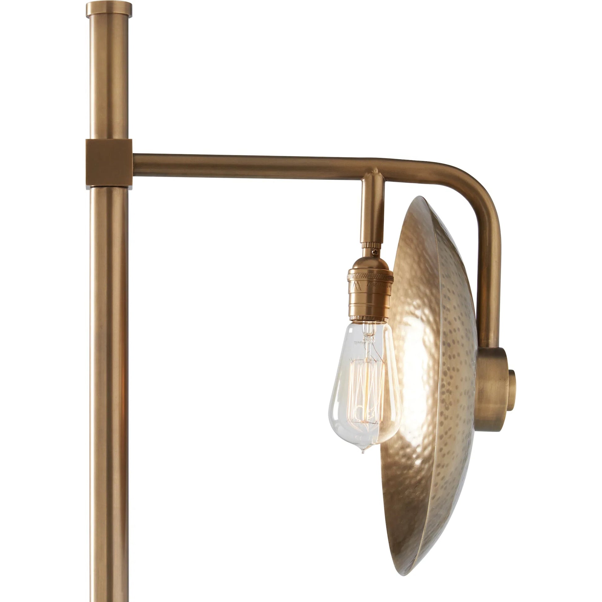 Darby Floor Lamp with Hammered Shade by Wildwood in gold, black and antique, natural black. Made from unique in a unique style.