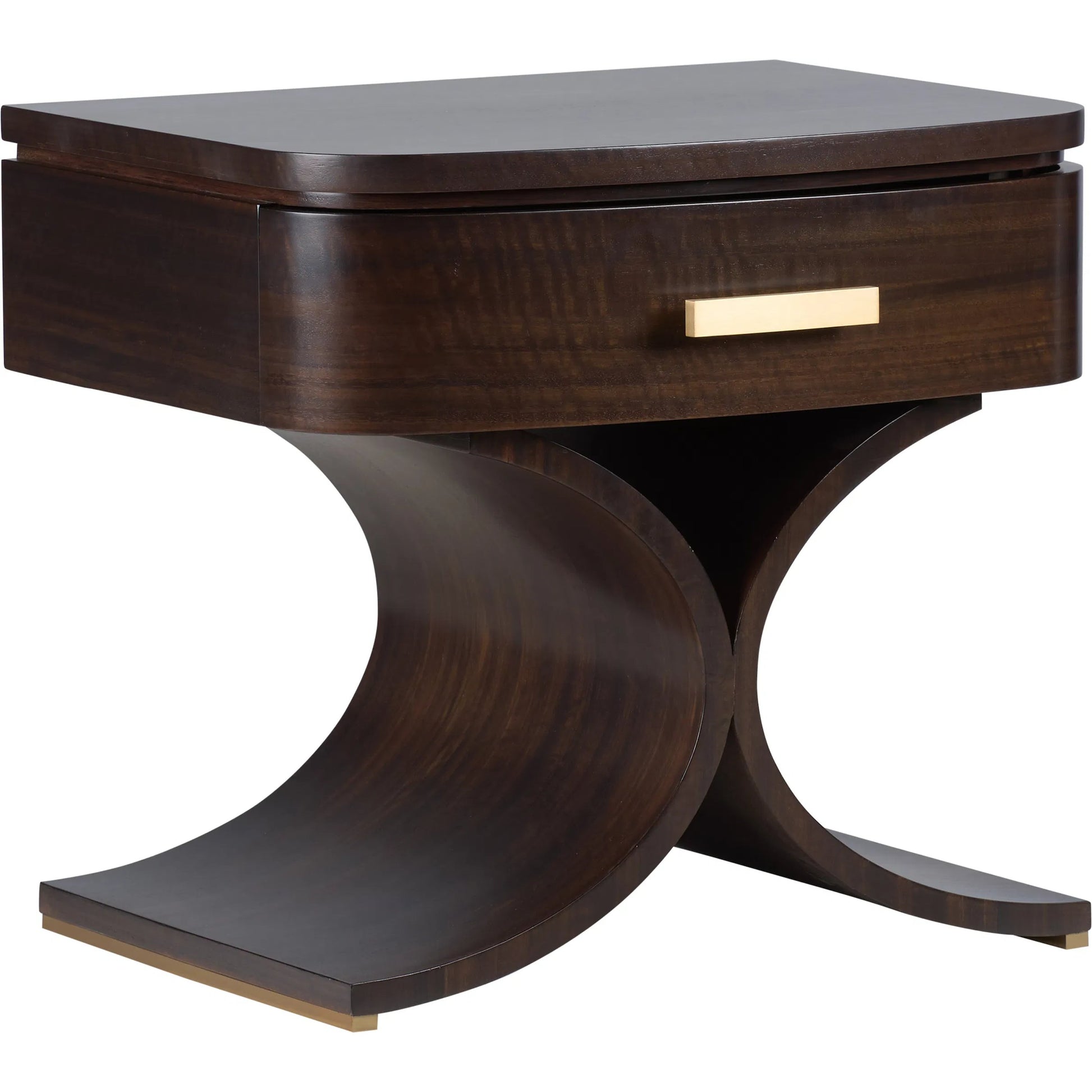 Warren End Table by Wildwood in brown and black walnut. Made from unique in a unique style.