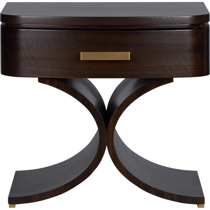 Warren End Table by Wildwood in brown and black walnut. Made from unique in a unique style.