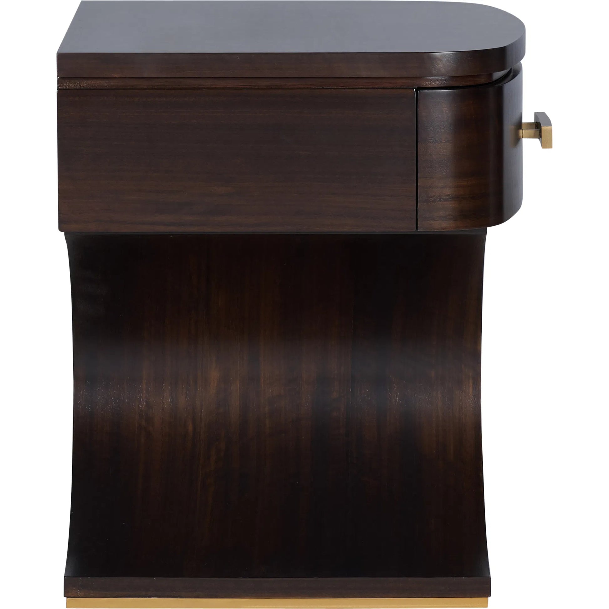 Warren End Table by Wildwood in brown and black walnut. Made from unique in a unique style.