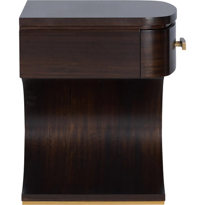 Warren End Table by Wildwood in brown and black walnut. Made from unique in a unique style.