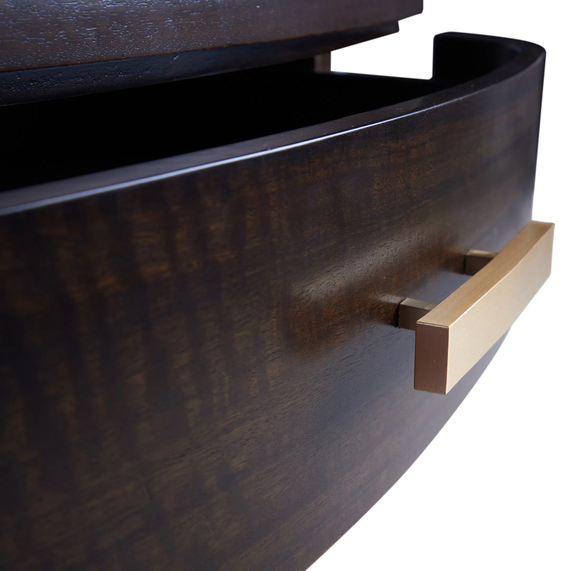 Warren End Table by Wildwood in brown and black walnut. Made from unique in a unique style.