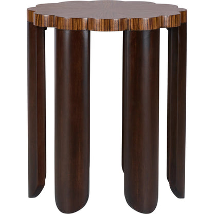 Lilianna Side Table by Wildwood in brown and zebra, walnut. Made from unique in a unique style.