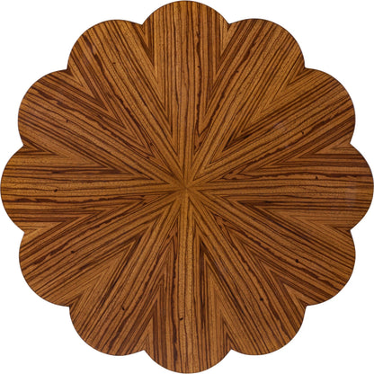Lilianna Side Table by Wildwood in brown and zebra, walnut. Made from unique in a unique style.