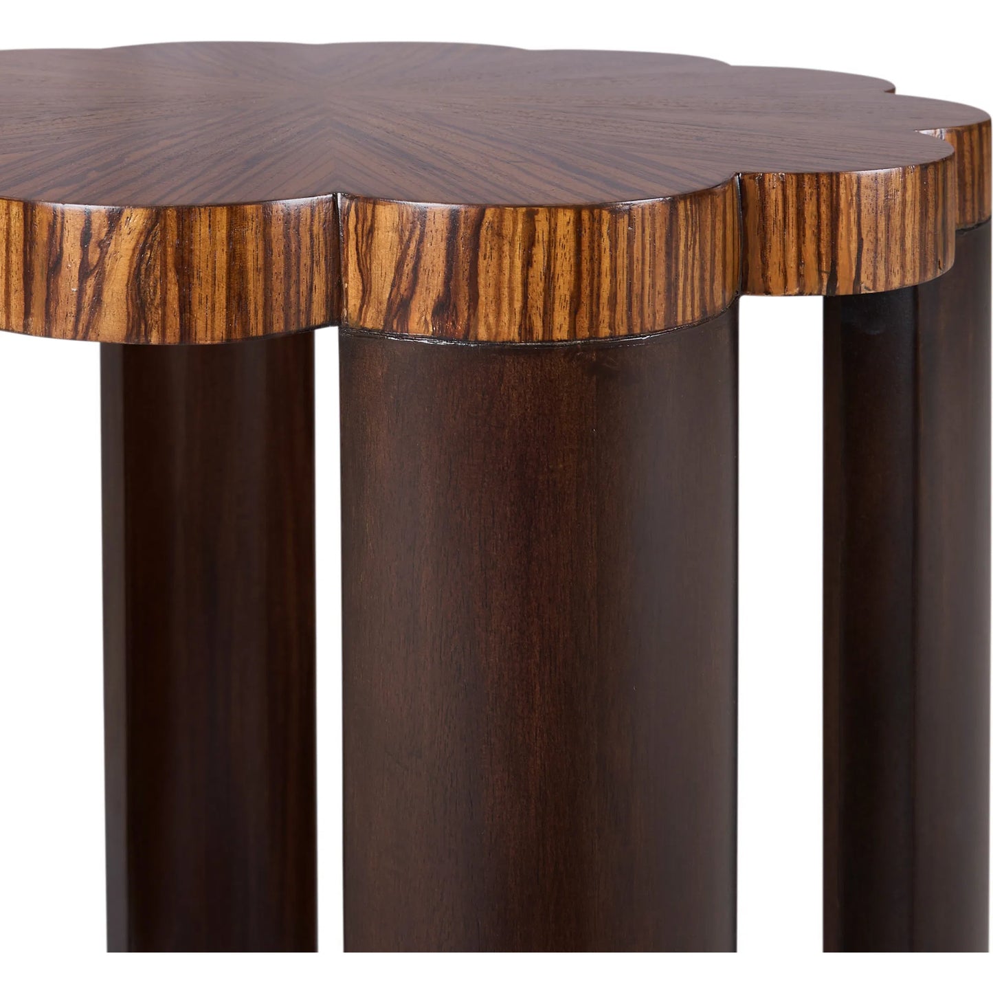 005 SI-2534036 | Closeup | Lilianna Side Table by Wildwood in brown and zebra, walnut. Made from unique in a unique style.