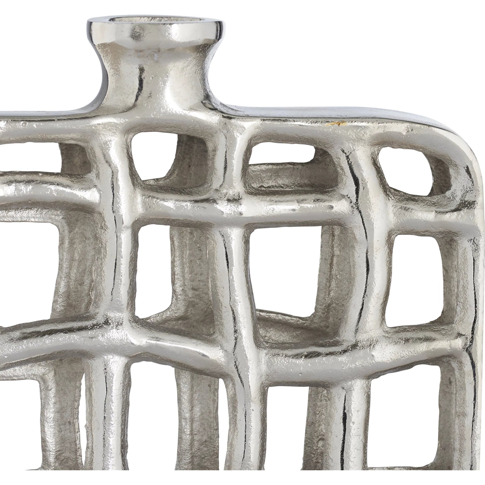 Xavier Tall Urn by Wildwood in silver and nickel. Made from unique in a unique style.