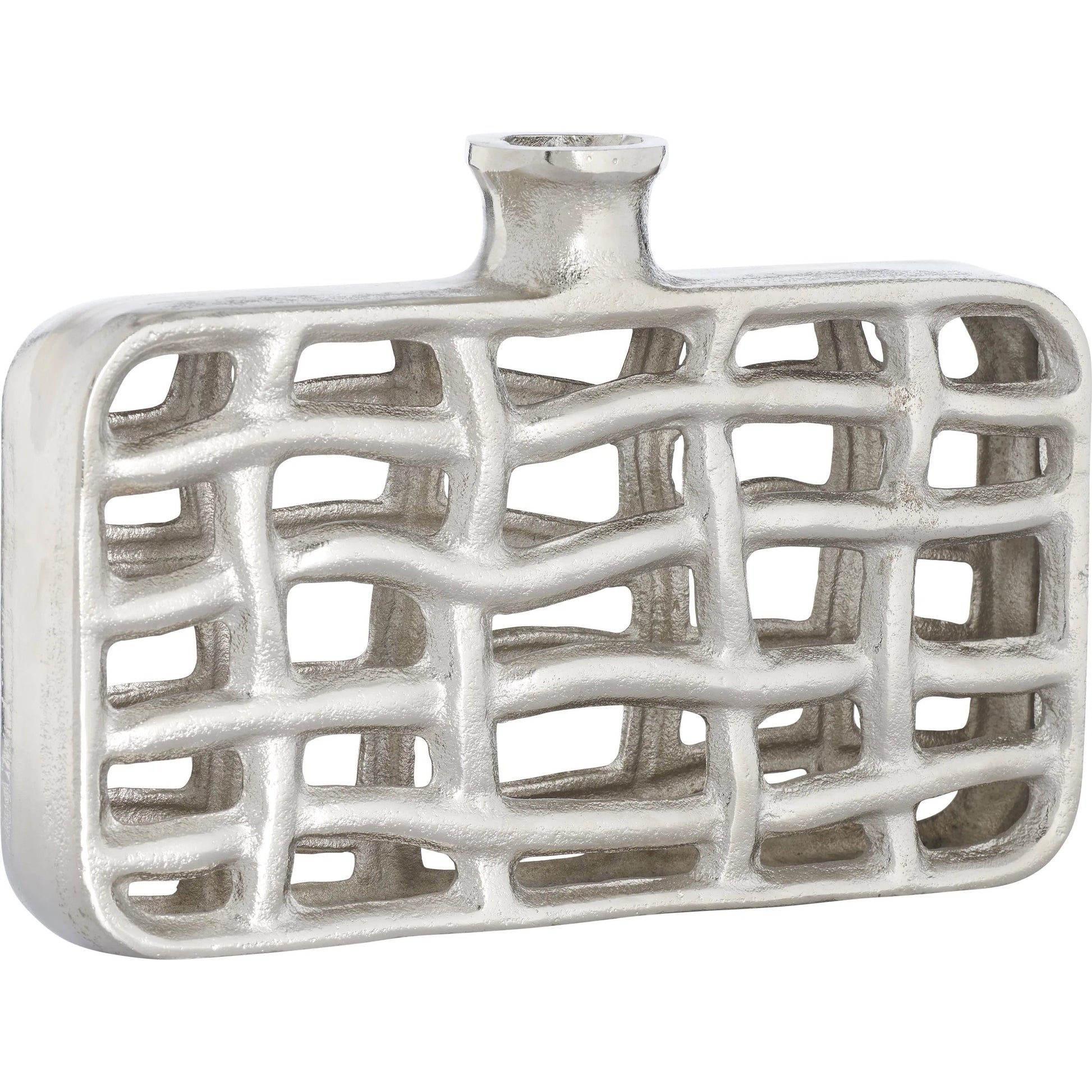 Xavier Tall Urn by Wildwood in silver and nickel. Made from unique in a unique style.
