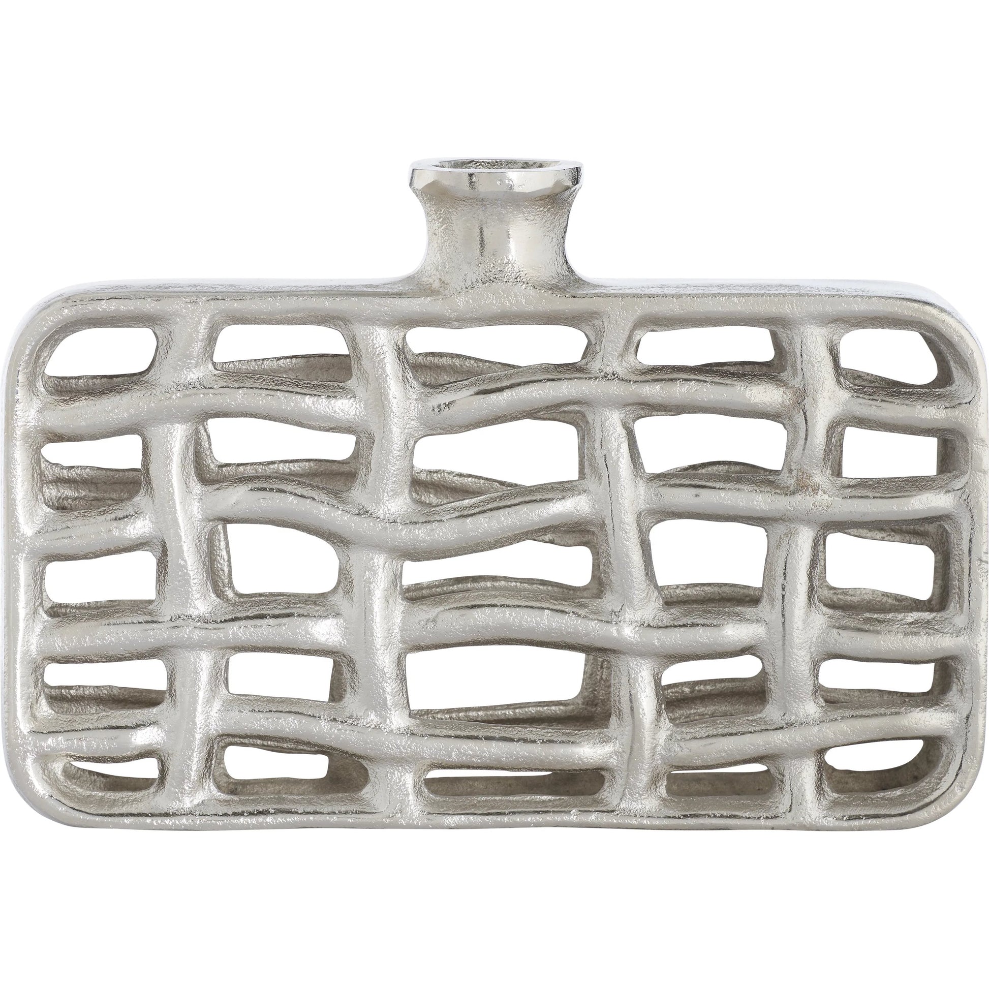 Xavier Tall Urn by Wildwood in silver and nickel. Made from unique in a unique style.