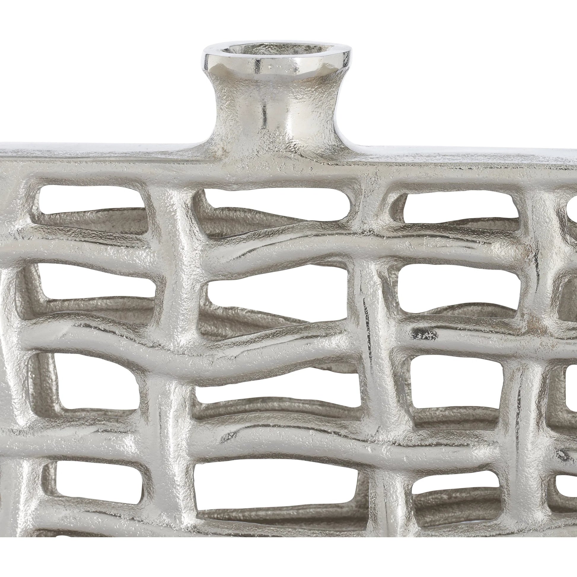 Xavier Tall Urn by Wildwood in silver and nickel. Made from unique in a unique style.