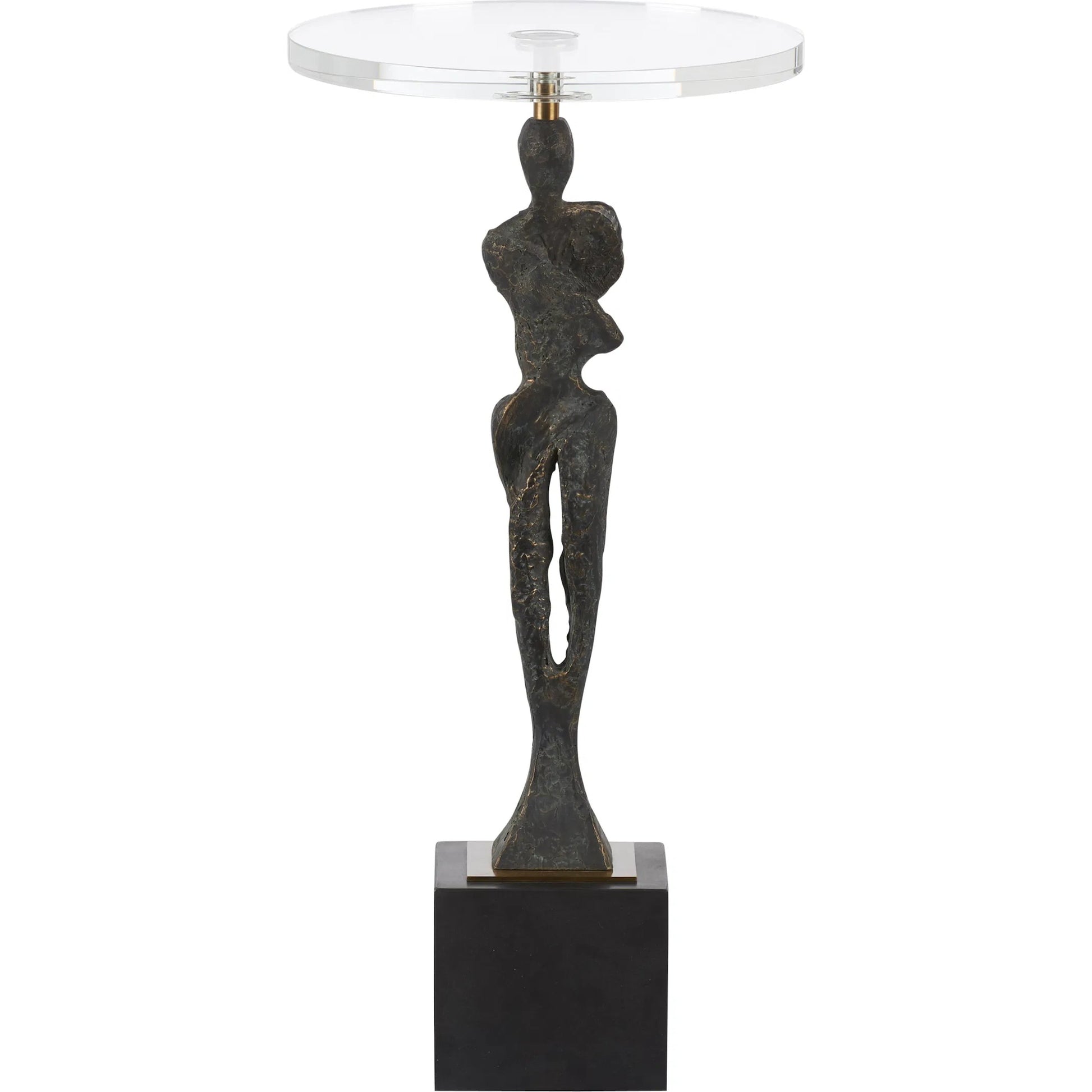 Artemis Drink Table by Wildwood in brown, gold and dark bronze, clear, antique brass. Made from unique in a unique style.