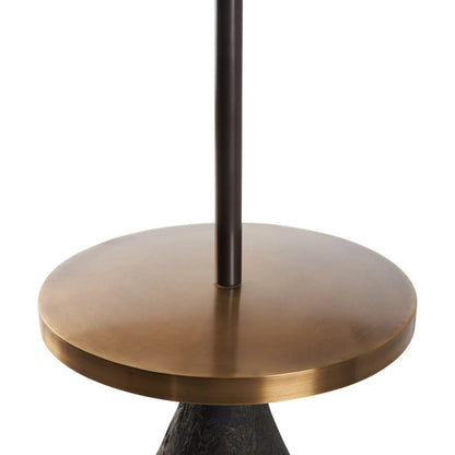 Artemis Floor Lamp with Table by Wildwood in brown, gold and dark bronze, antique brass. Made from unique in a unique style.