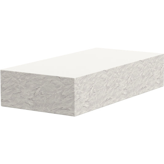 Antique Outdoor Stone Rectangle Coffee Table by Sunset West in bone white and stone. Made from gfr concrete in a modern style.