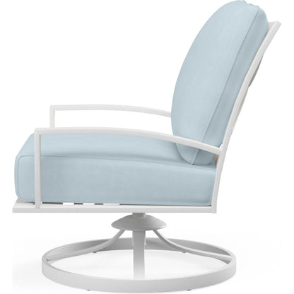 Bristol Outdoor Club Swivel in Canvas Flax w/ Self Welt by Sunset West. Made from aluminum in a modern style.