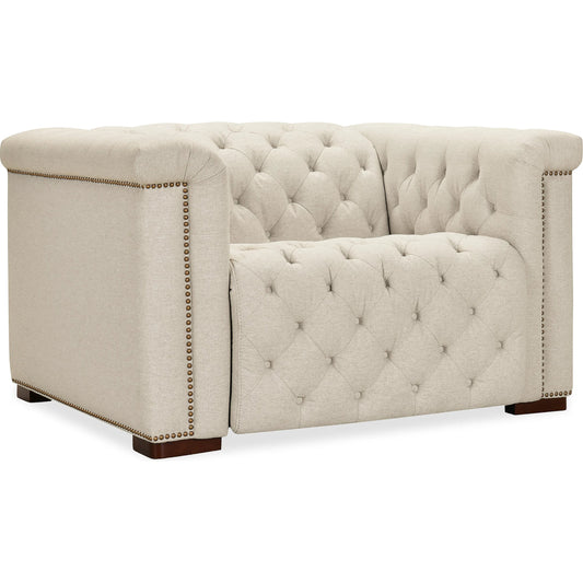 Savion Deux Power Recliner with Power Headrest by Hooker Furniture in dark wood. Made from unique in a unique style.