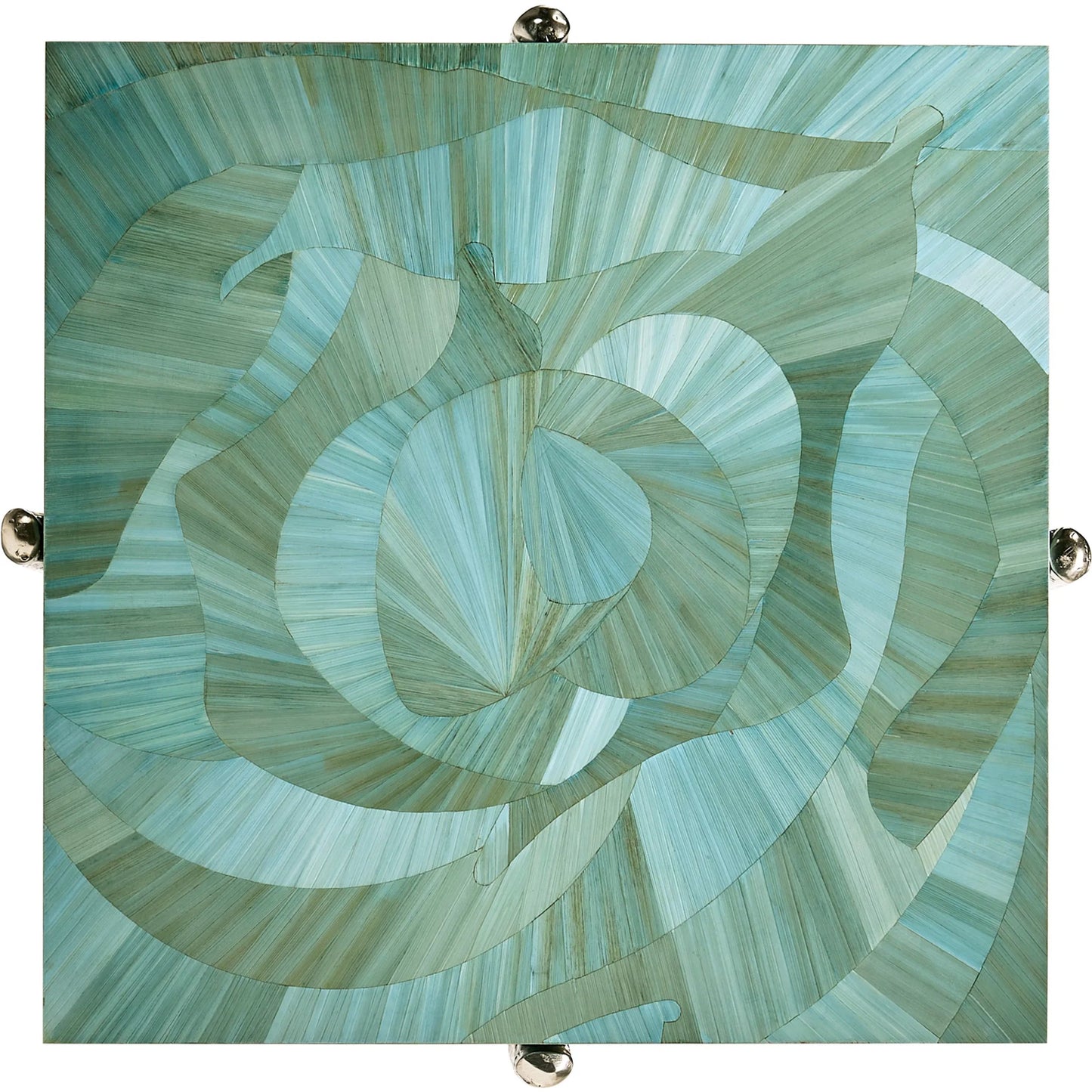 004 SI-2252663 | Additional Silo | Seaglass Martini Table by Jonathan Charles in blue and blue straw. Made from stainless steel, plywood, straw in a eclectic & global style.
