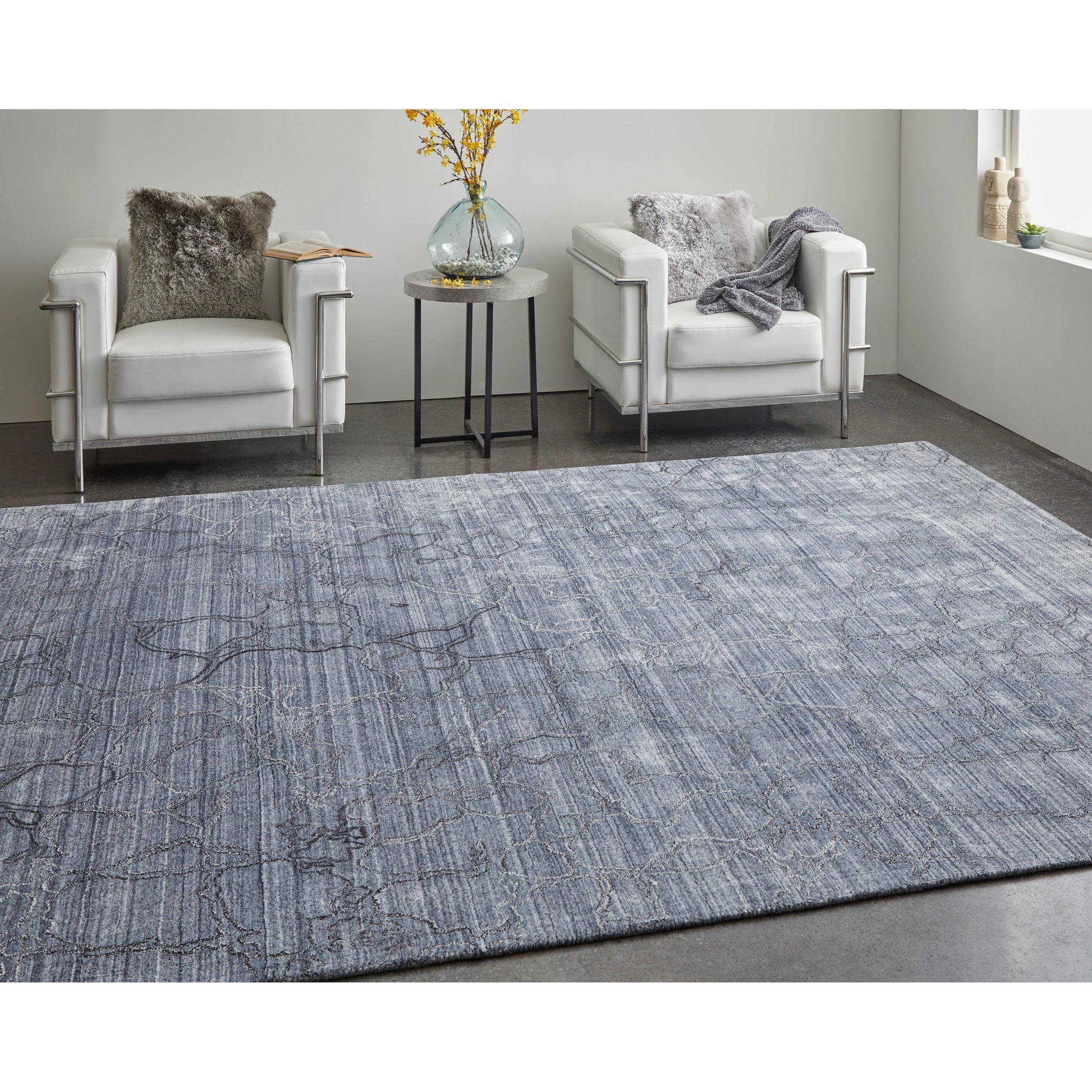 Whitton Rug - 8892F by Feizy in gray, blue. Made from viscose, wool in a unique style.