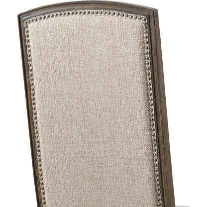 Rhapsody Side Chair (Set of 2) by Hooker Furniture in beige and rustic walnut, aurora ecru. Made from fabric in a traditional style.