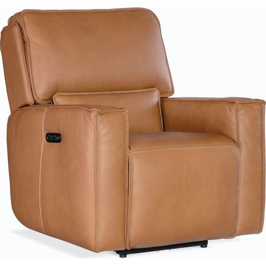 Miles Zero Gravity Power Recliner w/ Power Headrest by Hooker Furniture. Made from leather in a modern style.