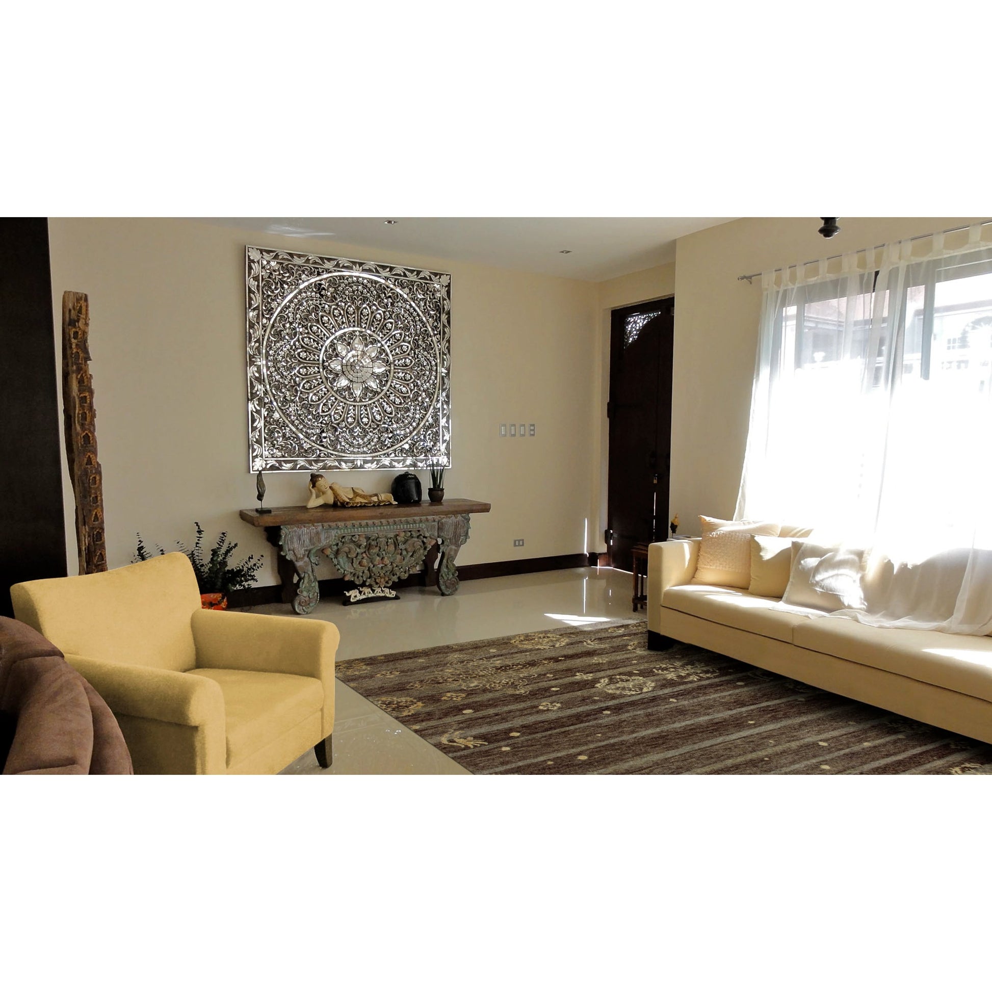 Qing Transitional Stripes Rug - 6064F by Feizy. Made from wool, viscose in a unique style.