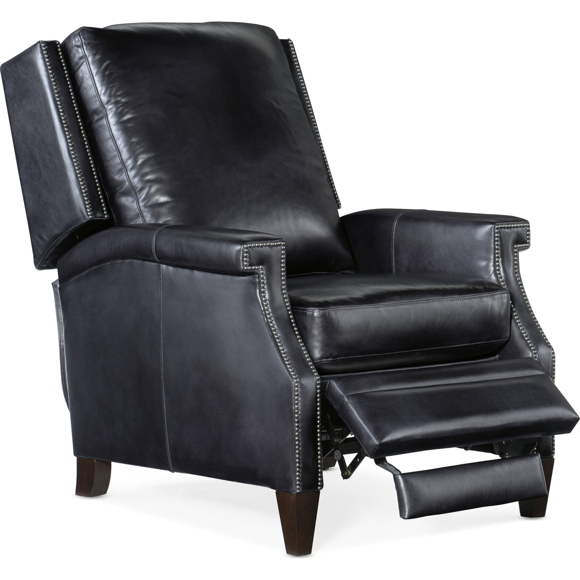 Collin Manual Push Back Recliner by Hooker Furniture in checkmate pawn. Made from leather in a traditional style.