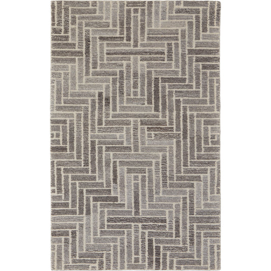 Asher Transitional Geometric Rug - 8768F by Feizy in taupe, gray, tan. Made from wool, viscose in a unique style.