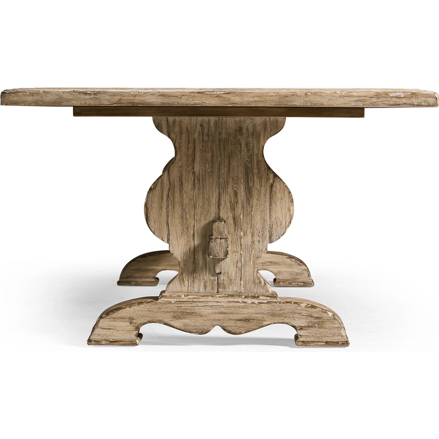 004 SI-2462568 | Additional Silo | 124" Sagehill Rectangular Trestle Table by Jonathan Charles in timberon grey oak. Made from oak in a traditional style.