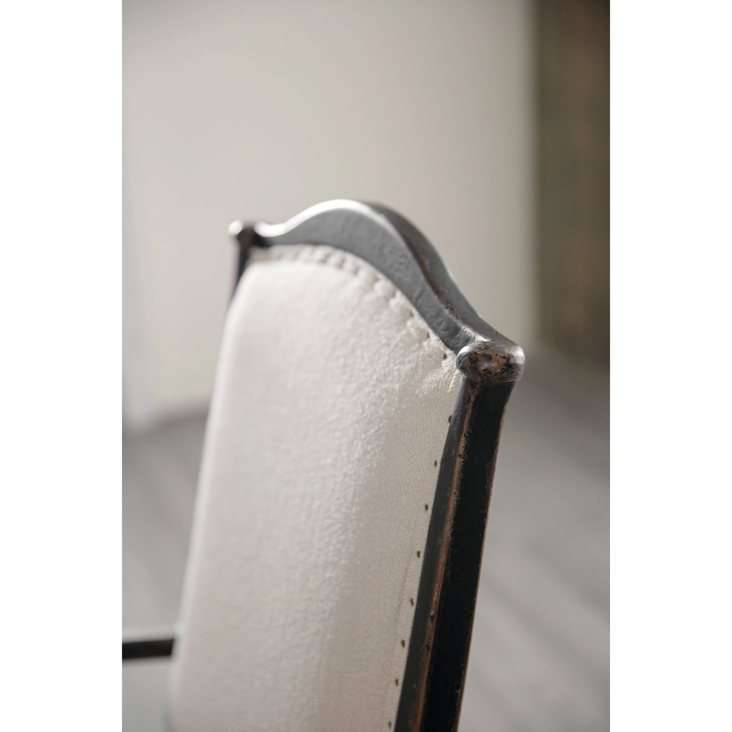 008 SI-1748702 | Closeup | Ciao Bella Upholstered Arm Chair (Set of 2) by Hooker Furniture in beige. Made from fabric, nailheads in a traditional style.