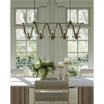 Maximus Chandelier by Currey and Company. Made from wrought iron, glass in a modern style.