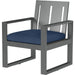 Redondo Outdoor Dining Chair by Sunset West in grays. Made from aluminum in a modern style.