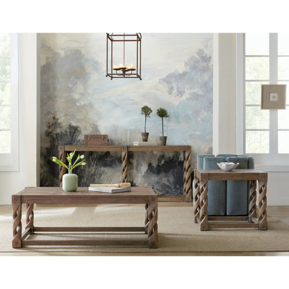 Commerce & Market Jack O'bein Long Skinny Console by Hooker Furniture in medium wood and medium wood finish. Made from pine veneers in a modern style.