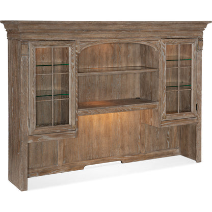 Sutter Credenza Hutch by Hooker Furniture in claro. Made from cathedral oak veneers in a unique style.
